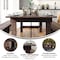 Flash Furniture Rectangle 40 in W, 108 in L, 30 in H, Pine Wood, Pinus Glabra, Steel, Mahogany XA-F-108X40-MG-GG - alternate 4